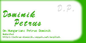 dominik petrus business card